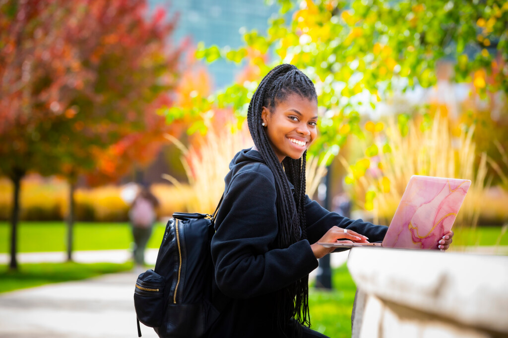 Student on her Laptop