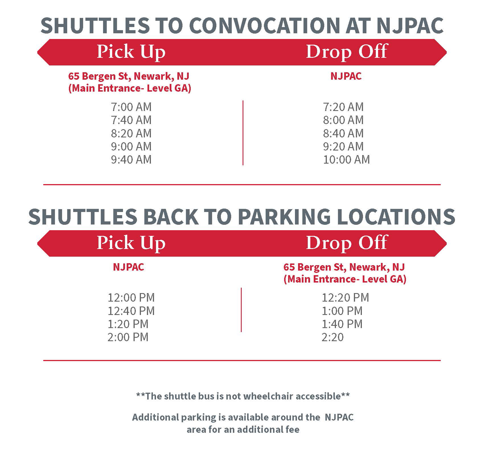 2025 Convocation Shuttle
