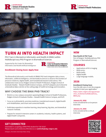 New Ph.D. Track in Biomedical Informatics and Health AI (BMAI)