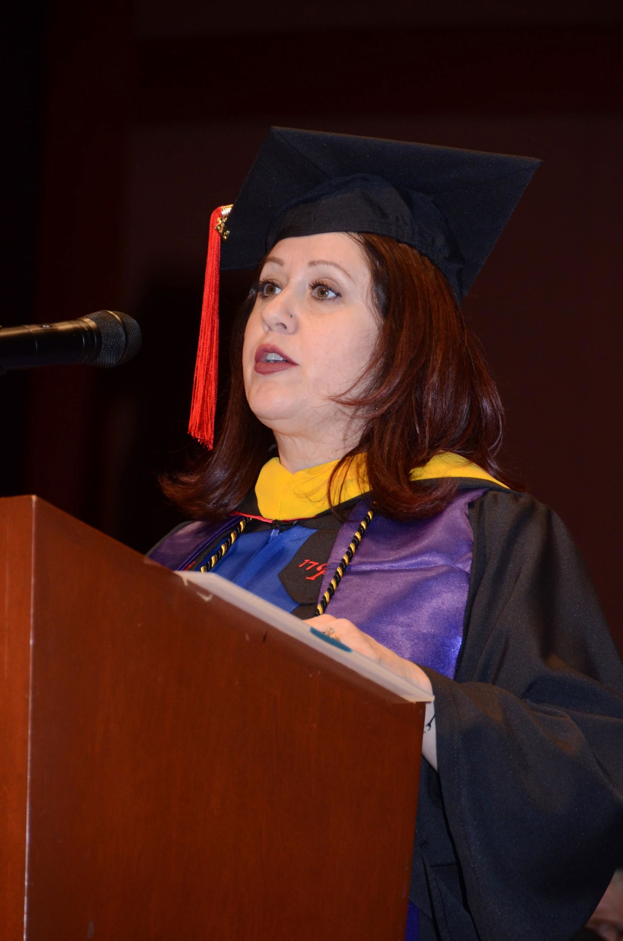 Fae Blackman Cushing speaking at Convocation 2019