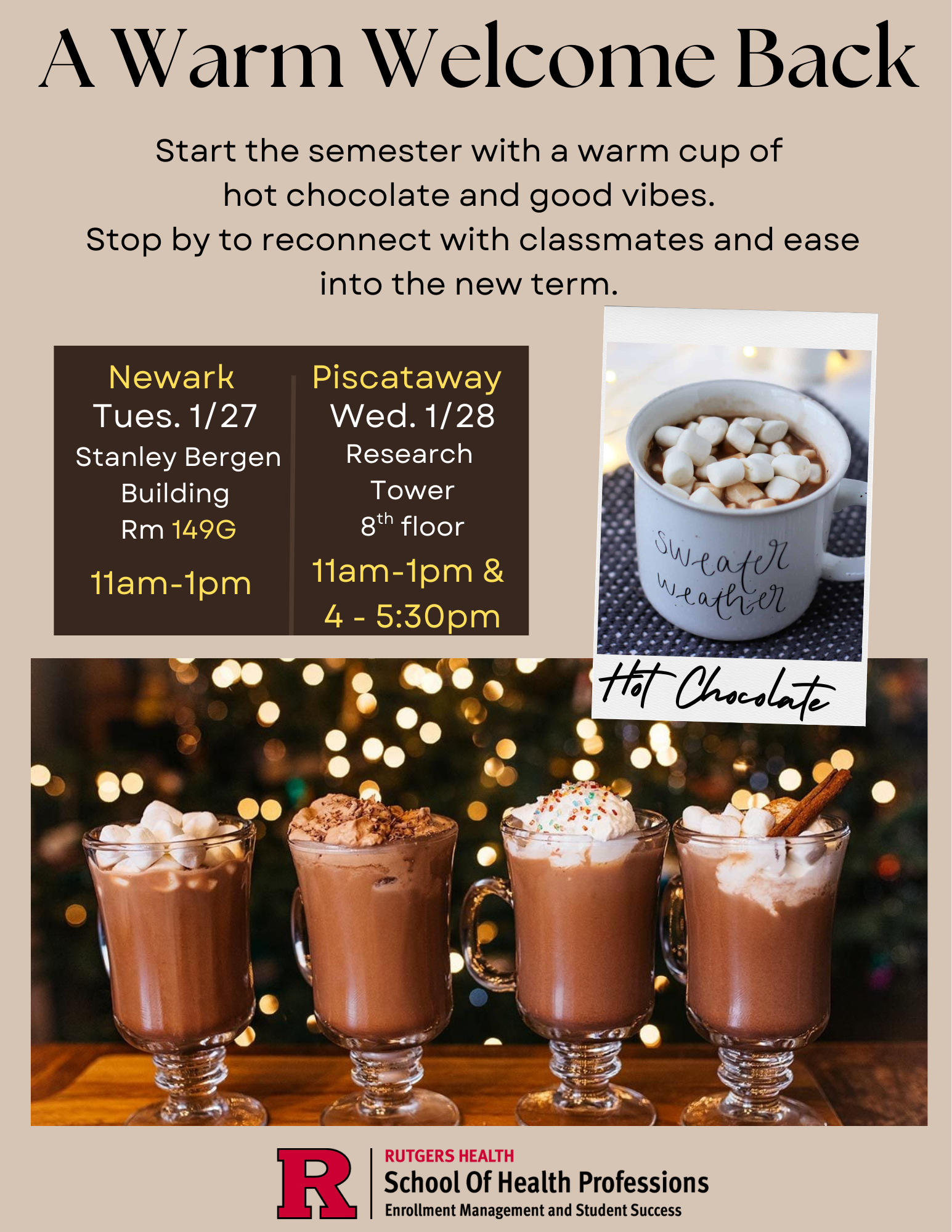 A Warm Welcome Back - Hot Chocolate Flyer