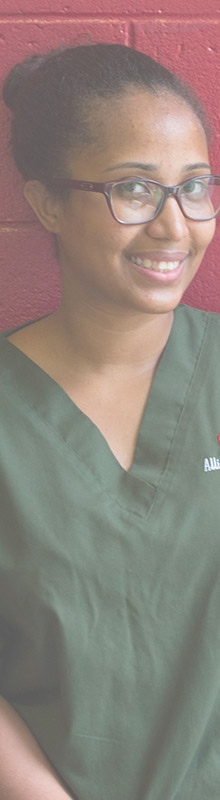 verrical certificate girl Female student in scrubs